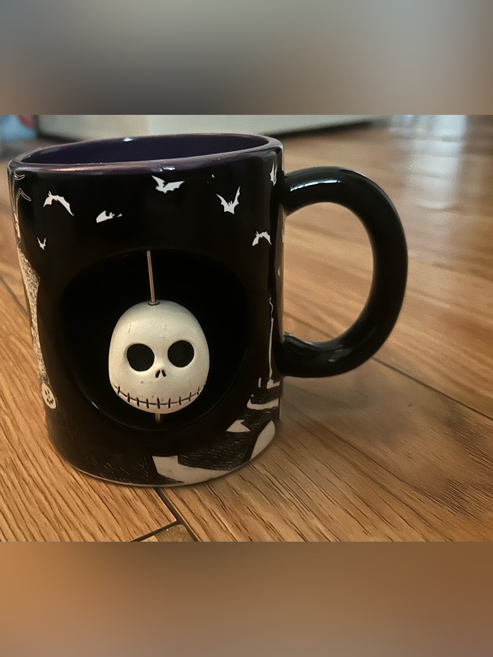 The nightmare before Christmas Ceramic Mug with Purple Interior  👻 💀 💜🖤